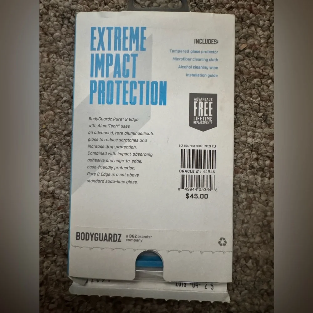 BodyGuardz PURE 2 Edge screen protector for iPhone XR NEW